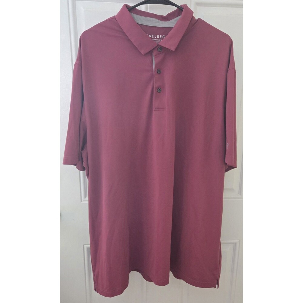 Maelreg Performance Polo Mens 3XL Burgundy Short Sleeve Collared Golf
